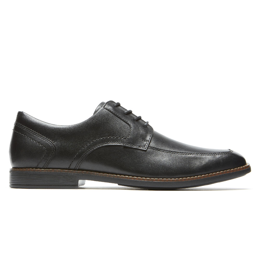 Rockport Mens Oxfords Black - Braylon Apron Toe - UK 105-ZROPNG